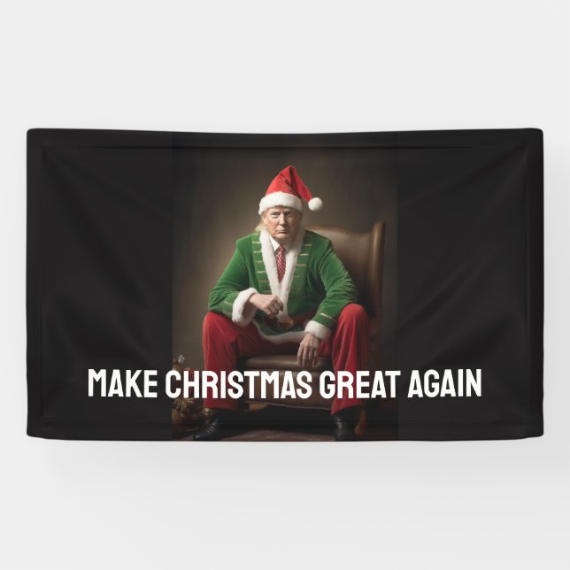 Christmas Elf Donald Trump Banner (Horizontal)