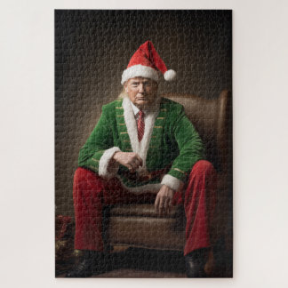 Christmas Elf Donald Trump Jigsaw Puzzle
