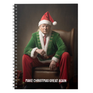 Christmas Elf Donald Trump Notebook