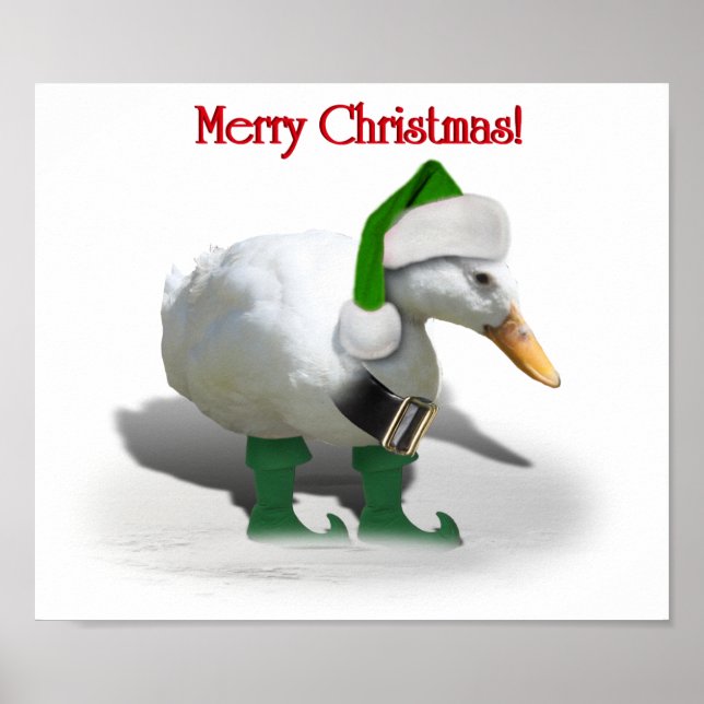 Christmas Elf Duck - Santa's Helper Poster (Front)
