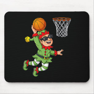 Christmas Elf Dunking A Basketball Fun Boys Kids X Mouse Pad