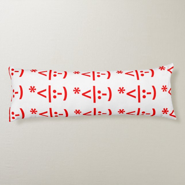 Christmas Elf Emoticon Xmas ASCII Text Art Body Cushion (Back)