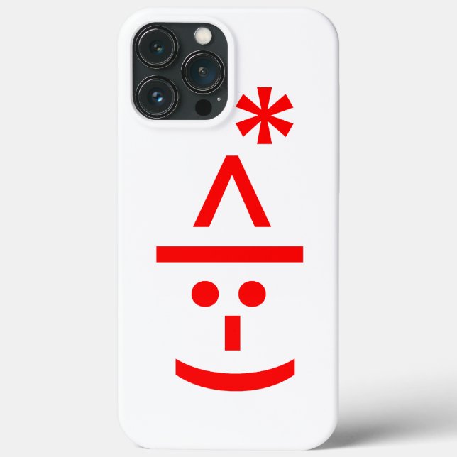 Christmas Elf Emoticon Xmas ASCII Text Art Case-Mate iPhone Case (Back)