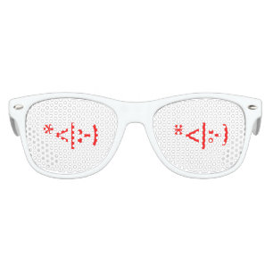 Christmas Elf Emoticon Xmas ASCII Text Art Kids Sunglasses