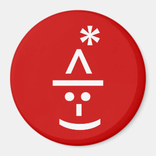 Christmas Elf Emoticon Xmas ASCII Text Art Magnet