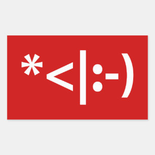 Christmas Elf Emoticon Xmas ASCII Text Art Rectangular Sticker