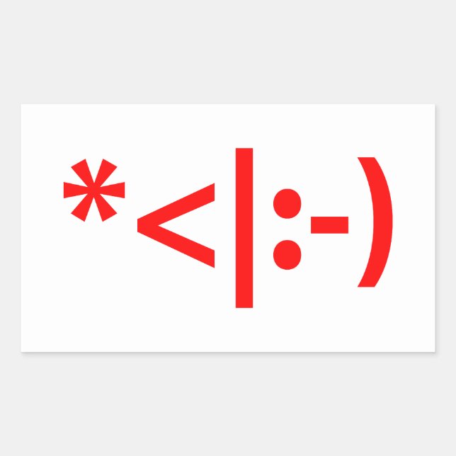 Christmas Elf Emoticon Xmas ASCII Text Art Rectangular Sticker (Front)