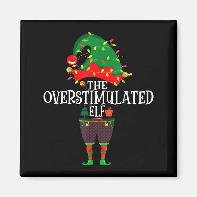 Christmas Elf Family Matching Group The Elf Overst Magnet (Front)