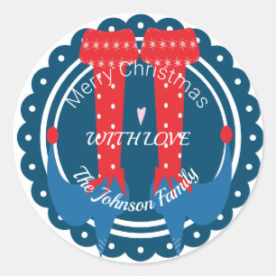 Christmas Elf Feet Heels Festive Holiday Classic Round Sticker