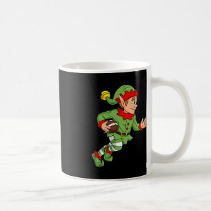 Christmas Elf Football Running Back Boys Kids Fami Coffee Mug