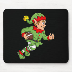 Christmas Elf Football Running Back Boys Kids Fami Mouse Pad