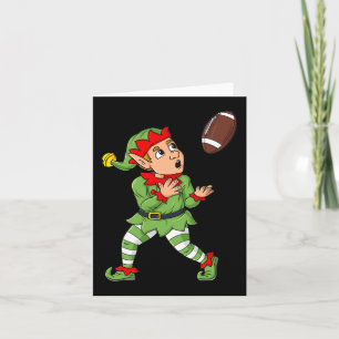 Christmas Elf Football Wide Receiver Boys Kids Fam Card