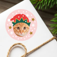 Christmas Elf Funny Face Custom Photo Pink
