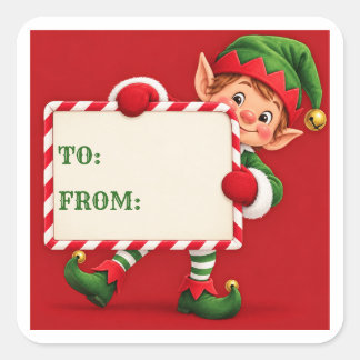 Christmas Elf Gift Tag Stickers