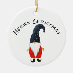 Christmas Elf, Gnome with Blue Hat Ornament