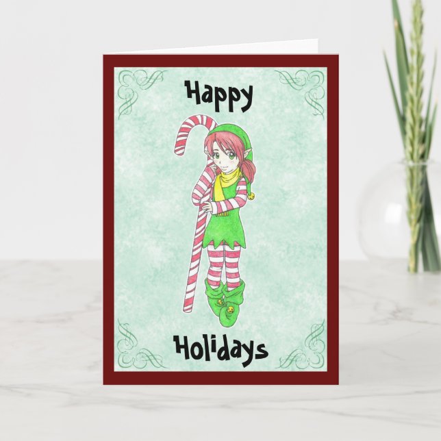 Christmas Elf Greeting Card (Front)