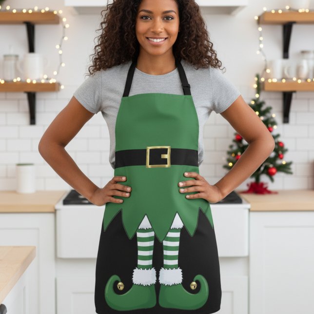 Christmas Elf Holiday Green Apron (Christmas Elf Holiday Green Apron
)