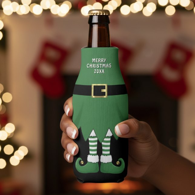 Christmas Elf Holiday Green Bottle Cooler (Christmas Elf Holiday Green Bottle Cooler
)
