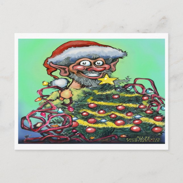 Christmas Elf Holiday Postcard (Front)