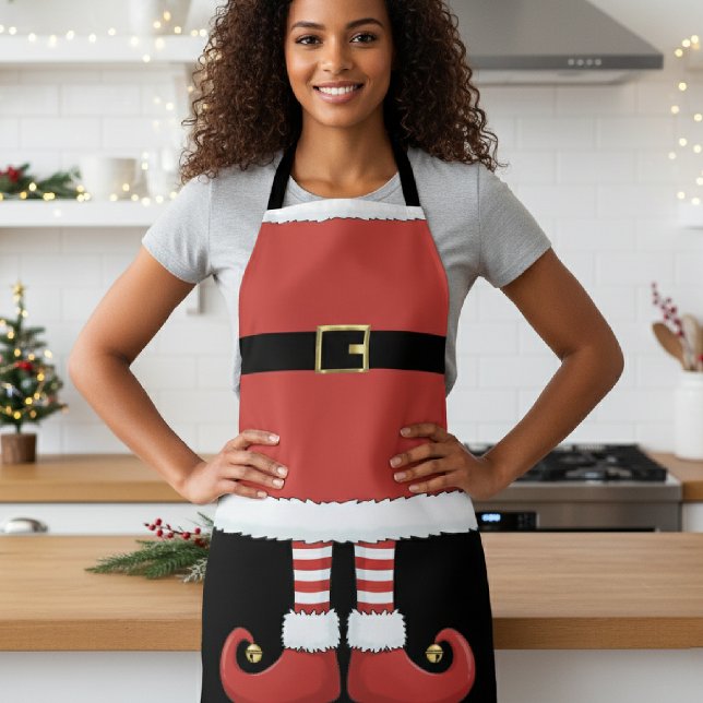 Christmas Elf Holiday Red Apron (Creator Uploaded)