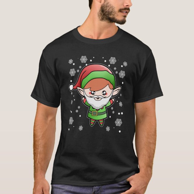 Christmas elf homeoffice face mask office humor qu T-Shirt (Front)