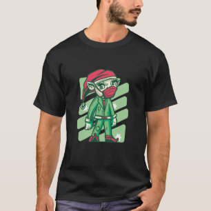 Christmas elf homeoffice face mask office humour q T-Shirt