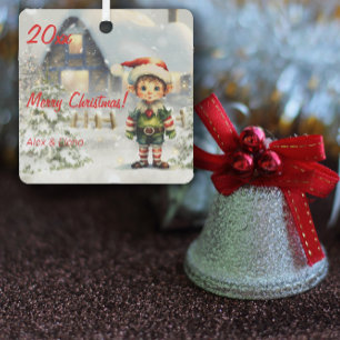 Christmas elf house photo Square Ornament
