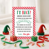 Christmas Elf I am Back Custom Kids Holiday