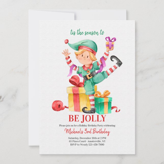 Christmas Elf Invitation (Front)