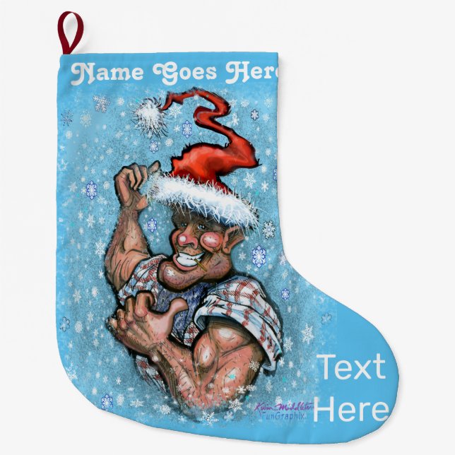 Christmas Elf Large Christmas Stocking (Front)