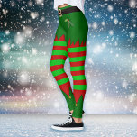 Christmas Elf Leggings<br><div class="desc">Festive elf shorts with holly and green and red stripes leggings.</div>