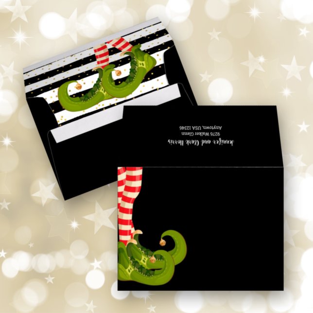 Christmas Elf Legs on Black Envelope (Creator Uploaded)
