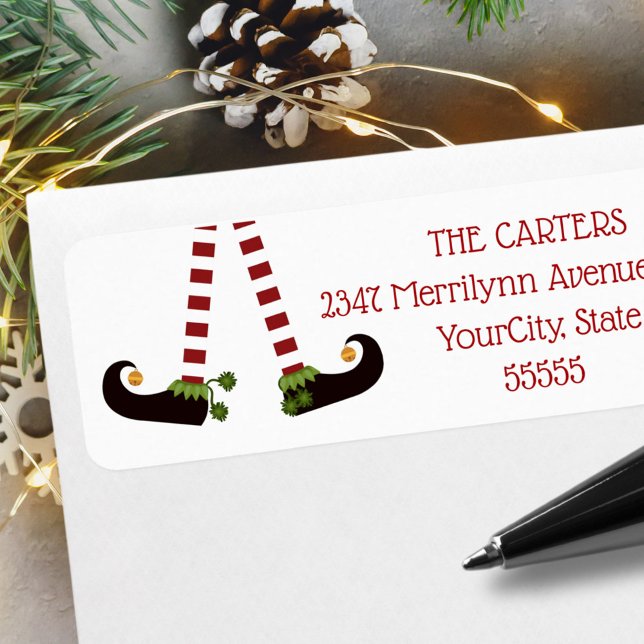 Christmas Elf Legs Return Address Label (Creator Uploaded)