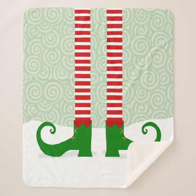 Christmas Elf Legs Sherpa Blanket (Front)