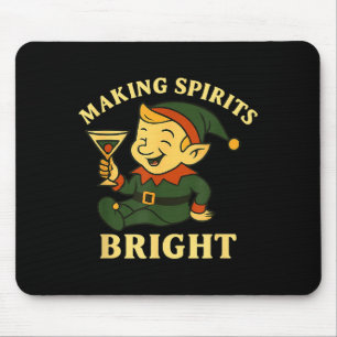Christmas Elf Martini Funny Alcohol Saying Spirits Mouse Pad