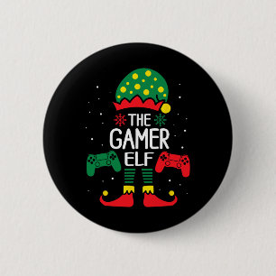 Christmas Elf Matching Gamer Family Gaming Boys Ki 6 Cm Round Badge