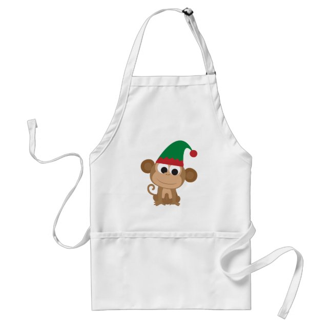 Christmas Elf Monkey Standard Apron (Front)