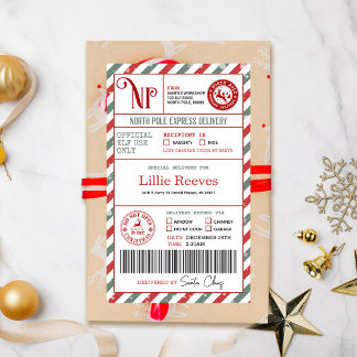 Christmas Elf North Pole Special Delivery Shipping Rectangular Sticker
