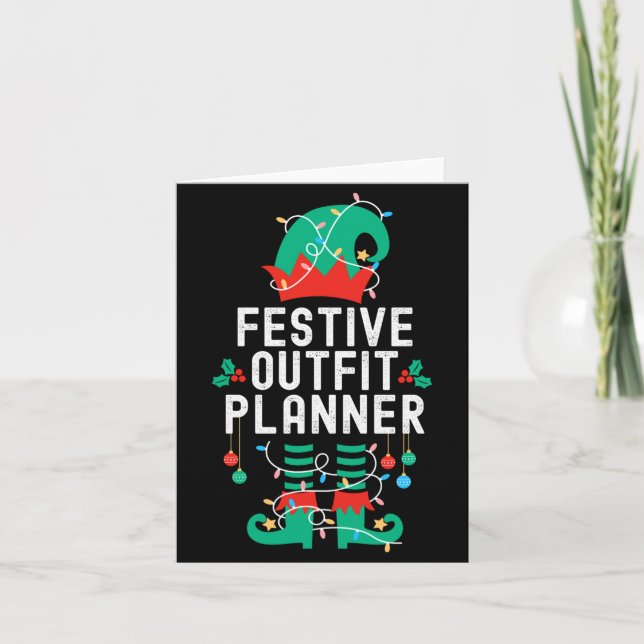 Christmas Elf Office Team Party Family Matching _1 Card (Front)