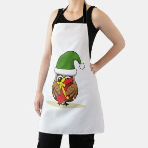 Christmas Elf Owl with Present Apron