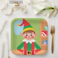 Christmas Elf Paper Plate