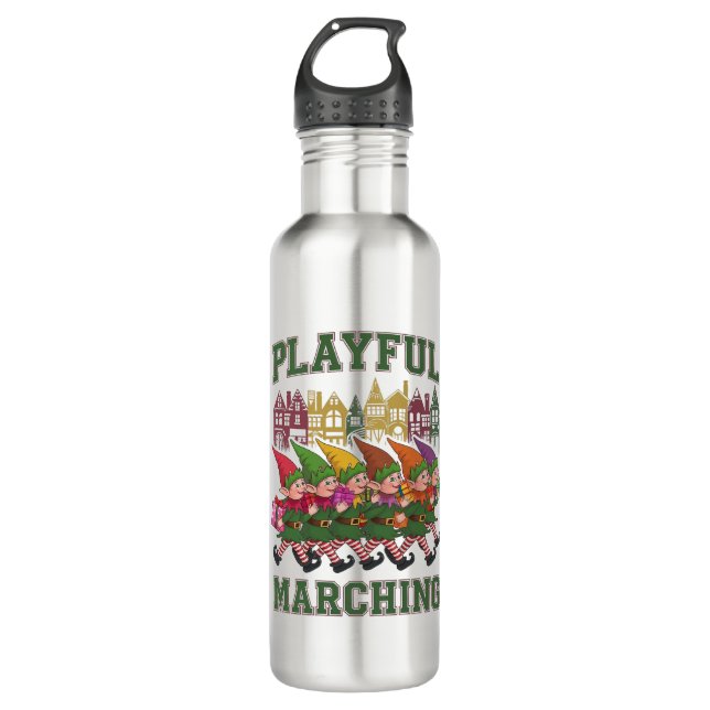 Christmas Elf Parade 710 Ml Water Bottle (Front)