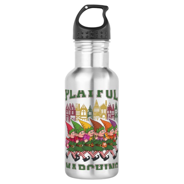 Christmas Elf Parade 710 Ml Water Bottle (Front)