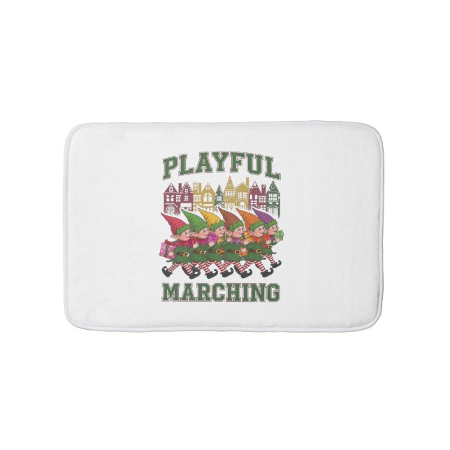 Christmas Elf Parade Bath Mat (Front)