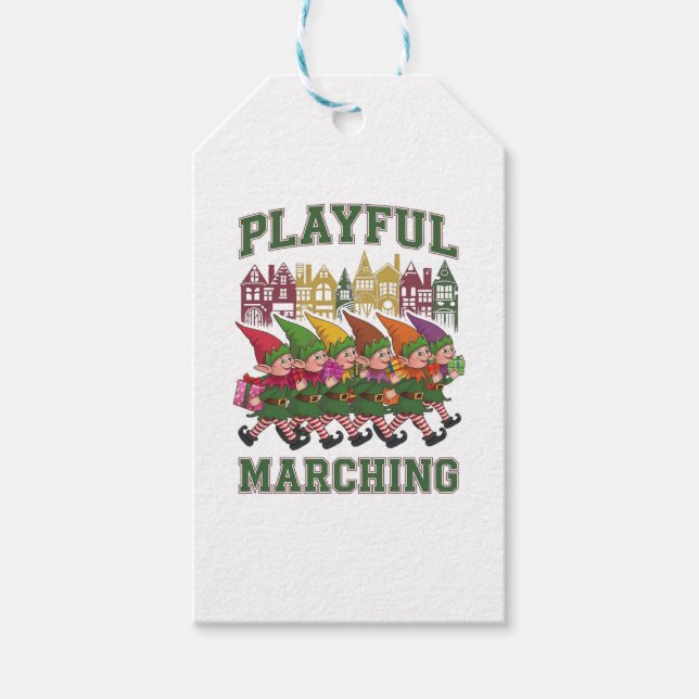 Christmas Elf Parade Gift Tags (Front)