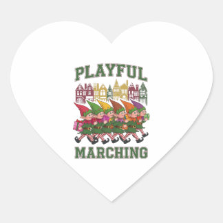 Christmas Elf Parade Heart Sticker