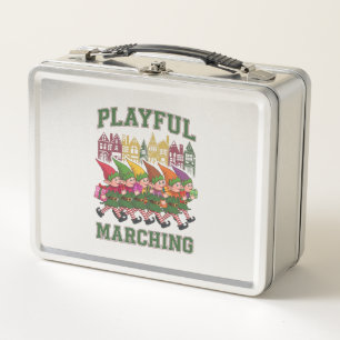 Christmas Elf Parade Metal Lunch Box