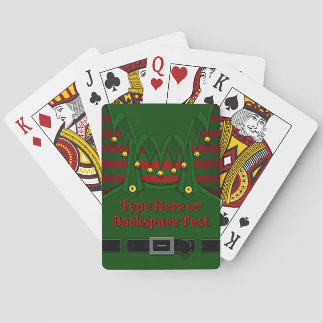 Christmas Elf Playing Cards Personalised Cards (Back)