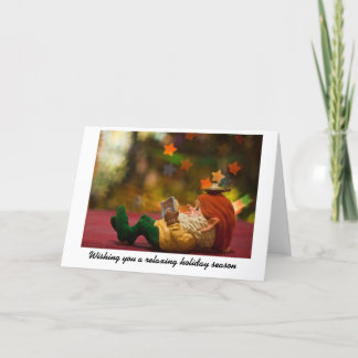 Christmas Elf Relaxing Holiday Card