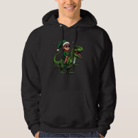 Christmas Elf Riding Dinosaur T Rex Christmas Snow